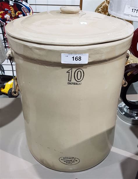99 These stoneware crocks are made in America and glazed by hand. . 10 gallon crocks